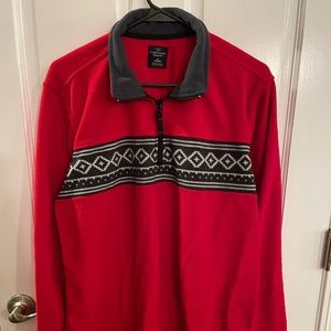 Faded Glory Red Sweater with Holiday Print
